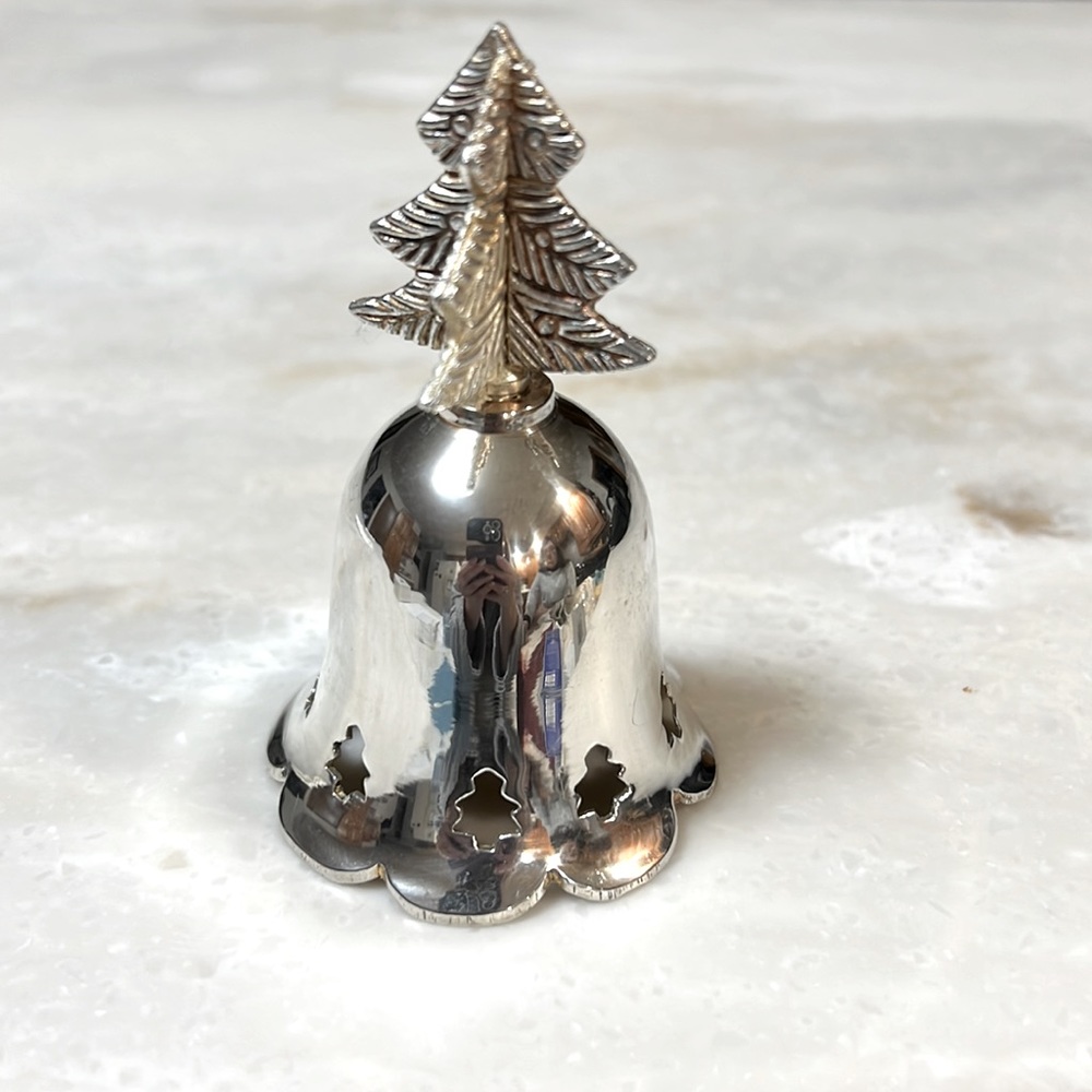 Silverplated Christmas tree bell